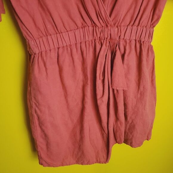 Zara Linen Blend Romper Size Small - Picture 4 of 11